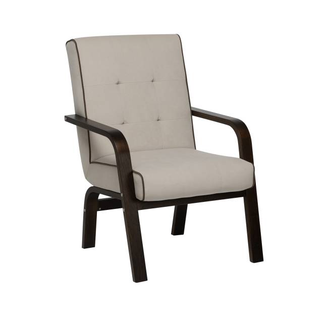 Кресло Leset Модена NEW Орех текстура Bingo 02 (бежевый), кант Bingo 07 (коричневый)