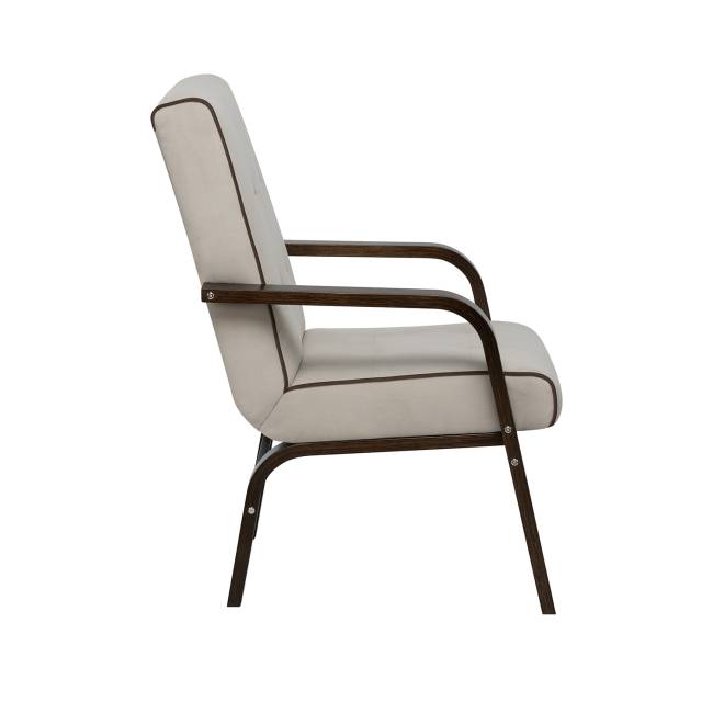 Кресло Leset Модена NEW Орех текстура Bingo 02 (бежевый), кант Bingo 07 (коричневый)