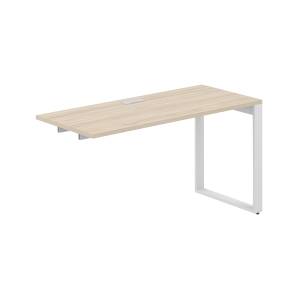 AG.182.AR.L.72.WH / Секция рабочей станции 1400х600х750 / профиль О-образный: 70х20 белый; лючок: серебро; столешница: акация равелло