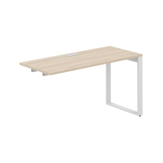 AG.182.AR.L.72.WH / Секция рабочей станции 1400х600х750 / профиль О-образный: 70х20 белый; лючок: серебро; столешница: акация равелло