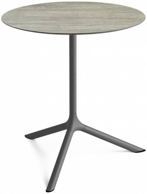 Стол ламинированный обеденный Tripe Maxi антрацит, состаренный серый дуб Ø800х740 мм Стол ламинированный обеденный Tripe Maxi антрацит, состаренный серый дуб Ø800х740 мм