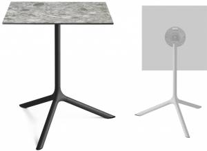 Стол ламинированный обеденный складной Tripe Maxi Folding черный, зернистый 700х700х740 мм