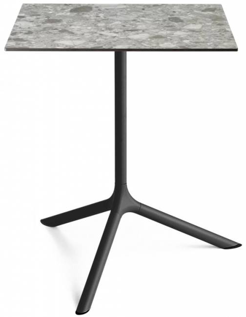 Стол ламинированный обеденный складной Tripe Maxi Folding черный, зернистый 700х700х740 мм