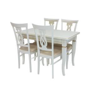 Набор мебели для кухни Leset Дакота 1Р + Юта Слоновая кость патина золото Атина золотой