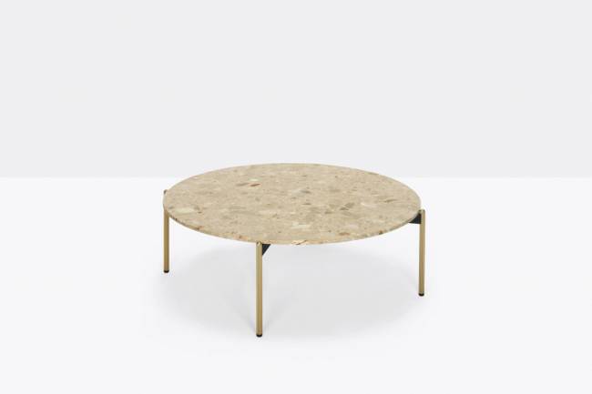 Столик кофейный Blume античная латунь, темно-бежевый мрамор Ø890х300 мм Столик кофейный Blume античная латунь, темно-бежевый мрамор Ø890х300 мм