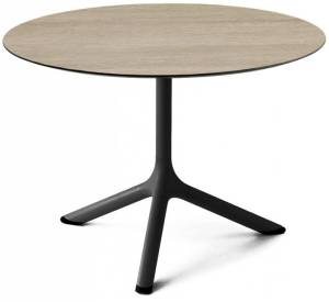 Столик ламинированный кофейный Tripe черный, состаренный дуб тортора Ø700х510 мм