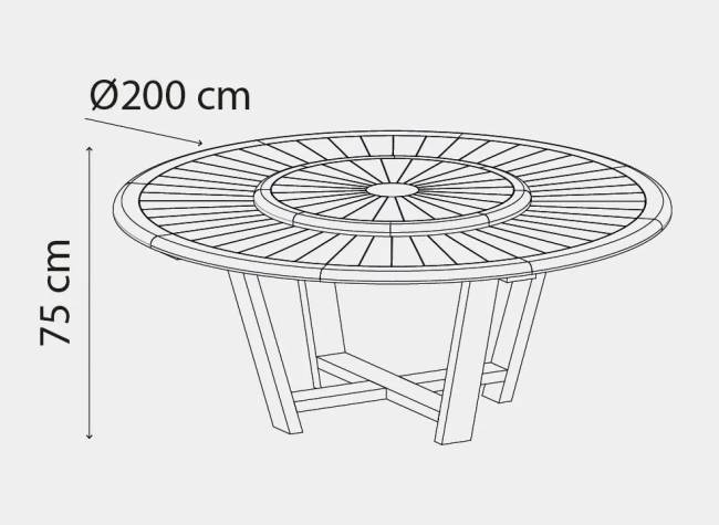 Стол деревянный обеденный Protocol Ø2000х750 мм