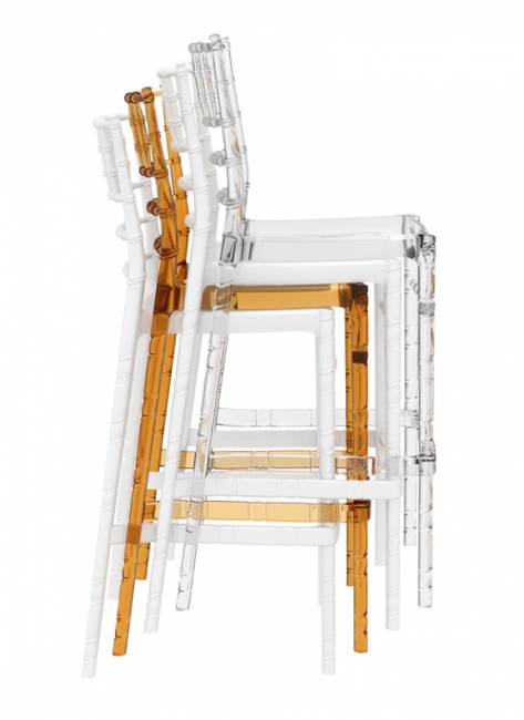 Стул пластиковый барный Chiavari Bar 75 белый 480х520х1130 мм