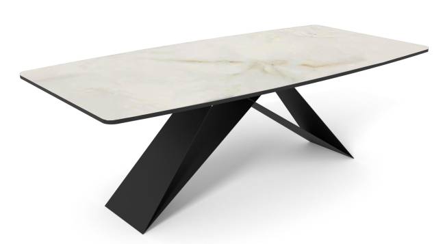 Стол DikLine SKY220 Керамика Ostra Bianco (мрамор глянец белый)/подстолье черное/опоры черные (2 уп.) Стол DikLine SKY220 Керамика Ostra Bianco (мрамор глянец белый)/подстолье черное/опоры черные (2 уп.)