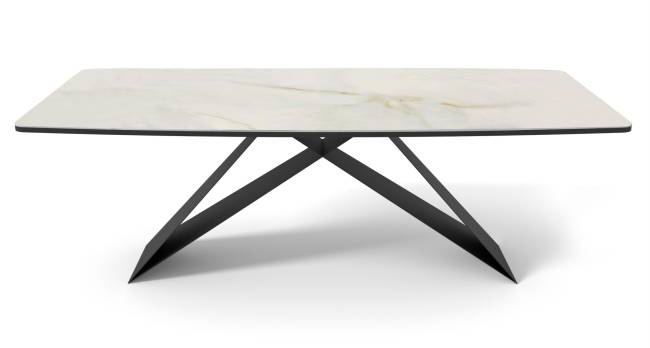 Стол DikLine SKY220 Керамика Ostra Bianco (мрамор глянец белый)/подстолье черное/опоры черные (2 уп.) Стол DikLine SKY220 Керамика Ostra Bianco (мрамор глянец белый)/подстолье черное/опоры черные (2 уп.)
