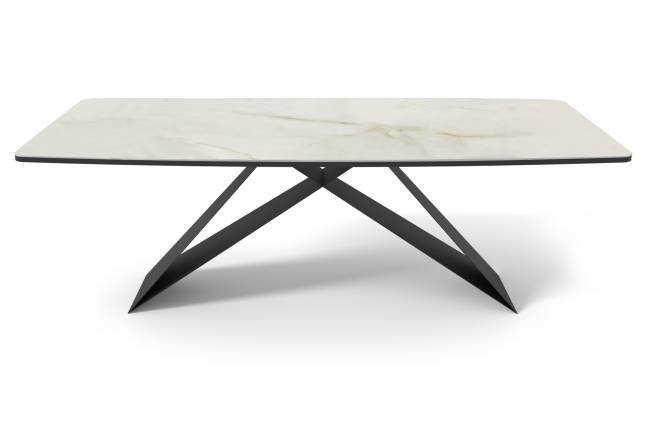 Стол DikLine SKY220 Керамика Ostra Bianco (мрамор глянец белый)/подстолье черное/опоры черные (2 уп.) Стол DikLine SKY220 Керамика Ostra Bianco (мрамор глянец белый)/подстолье черное/опоры черные (2 уп.)