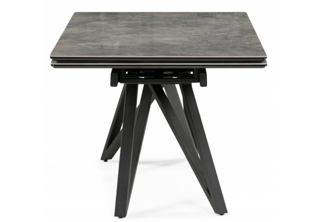 Керамический стол Вилсон 160(220)х89 серый мрамор baolai / черный