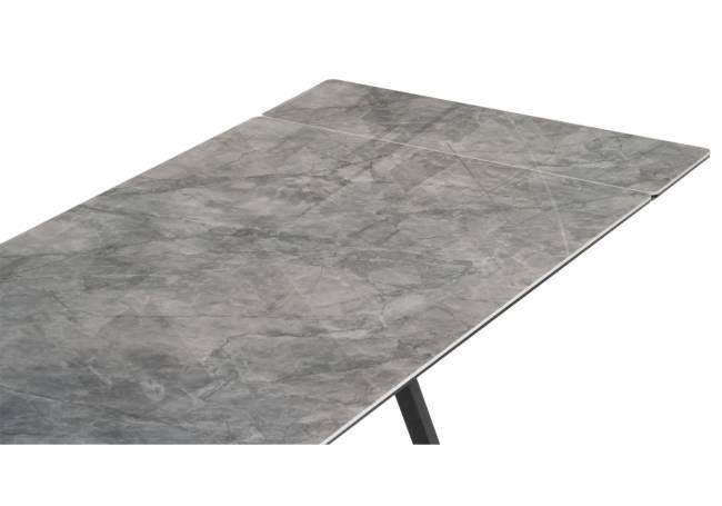 Керамический стол Вилсон 160(220)х89 серый мрамор baolai / черный
