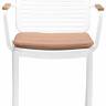Кресло металлическое с подушкой Armona белый, терракотовый 575х600х820 мм