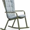 Кресло-качалка пластиковое с подушкой Folio агава, голубой 720х810-925х1190-1125 мм