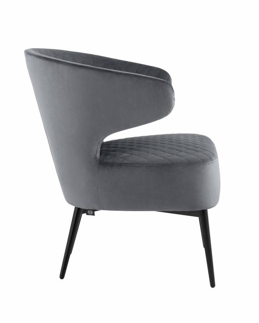 Кресло лаунж Royal велюр тёмно-серый