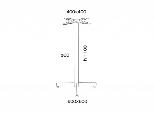 Подстолье металлическое барное Gama 600х600х1100 мм