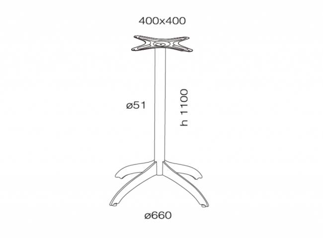 Подстолье металлическое барное Arya 332 Ø660x1100 мм Подстолье металлическое барное Arya 332 Ø660x1100 мм