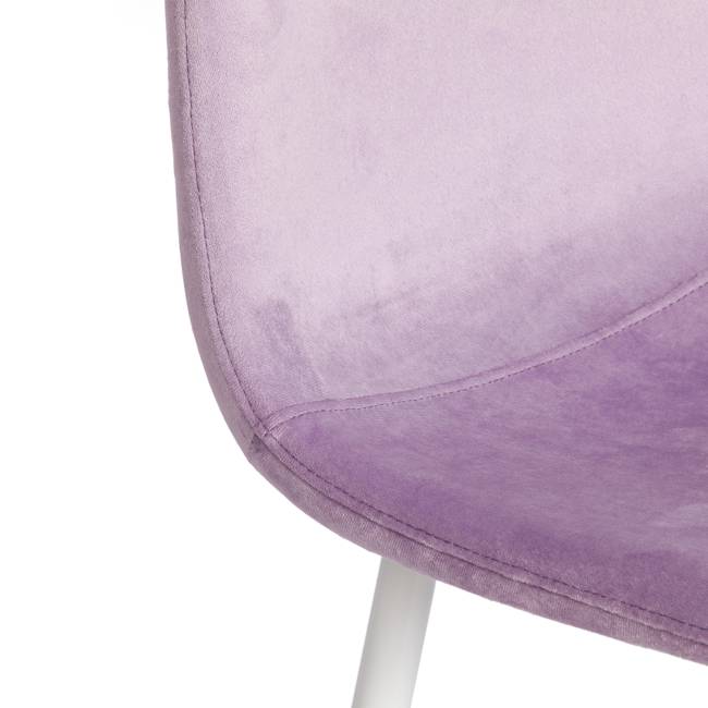 Стул BREEZE (mod. 4724) Велюр/металл , 44 х 53 х 87 см, Light lavander (светло-лавандовый) HLR26 / белый (Комплект из 4 шт.) Light lavander (светло-лавандовый) HLR26 / белый Велюр/металл