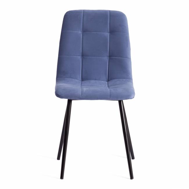 Стул CHILLY MAX / 1 шт. в упаковке Велюр/металл , 45 х 54 х 90 см , серо-голубой/черный голубой Велюр/металл