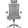 Кресло офисное / Гарда SL / белый пластик / серая сетка / серое сиденье / база хром