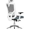 Кресло офисное / Гарда SL / белый пластик / серая сетка / серое сиденье / база хром