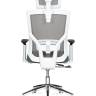 Кресло офисное / Гарда SL / белый пластик / серая сетка / серое сиденье / база хром