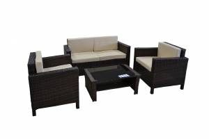 Набор мебели 1+2+1 "Никон", темно-коричневый, бежевый