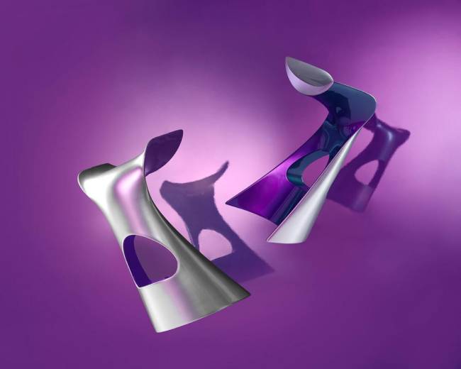 Стул барный пластиковый Koncord Anniversary Edition хромированный, жемчужный фиолетовый 430х400х760 мм Стул барный пластиковый Koncord Anniversary Edition хромированный, жемчужный фиолетовый 430х400х760 мм