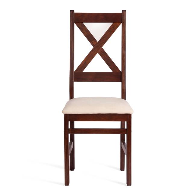 Стул CROSSMAN NEW, Многослойный березовый шпон, 41х40x100 см, cappuchino/велюр бежевый (Комплект из 2 шт.) коричневый Многослойный березовый шпон