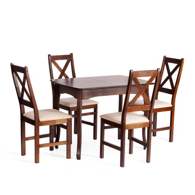 Стул CROSSMAN NEW, Многослойный березовый шпон, 41х40x100 см, cappuchino/велюр бежевый (Комплект из 2 шт.) коричневый Многослойный березовый шпон