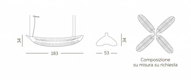 Светильник пластиковый подвесной Banana Leaf 1830х530х340 мм Светильник пластиковый подвесной Banana Leaf 1830х530х340 мм