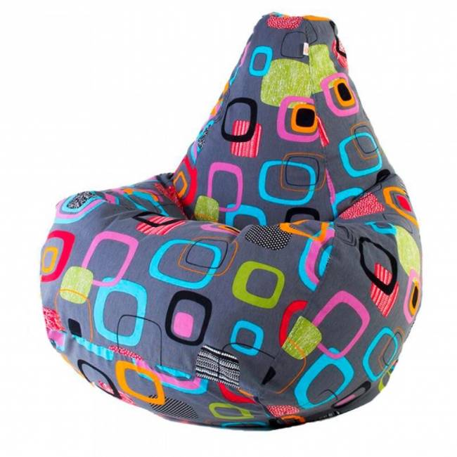 Кресло -мешок XL жаккард , разноцветный (мумбо)
