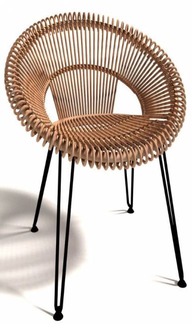 Кресло "Бамбук", из искусственного ротанга, песочный
