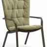 Лаунж-кресло пластиковое с подушкой Folio табак, зеленый 720х810-925х1130-1065 мм