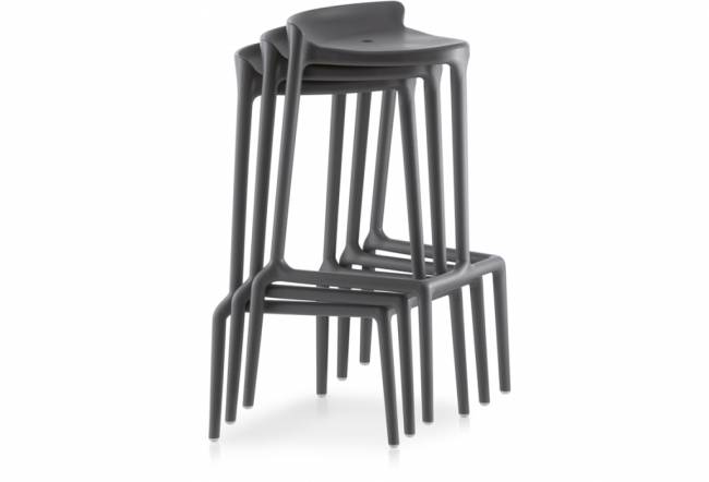 Табурет пластиковый барный Happy антрацит 480х410х805 мм
