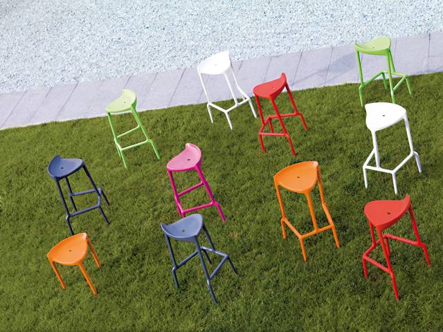 Табурет пластиковый барный Happy антрацит 480х410х805 мм