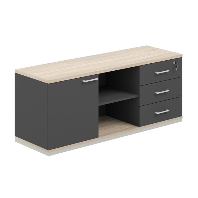 AG.293.AN.AR.AN / Тумба сервисная 1438х462х584 с замком / корпус:антрацит, топ/дно:ак.равелло, фасады:антрацит