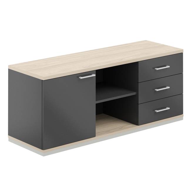 AG.293.AN.AR.AN / Тумба сервисная 1438х462х584 с замком / корпус:антрацит, топ/дно:ак.равелло, фасады:антрацит