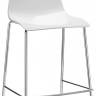Стул полубарный пластиковый Zebra Antishock хром, белый 480х510х1030 мм