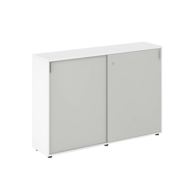 SG.713.WH.SH / Шкаф купе 1638х400х1125 средний, с замком / корпус: белый, фасады: серый бархат