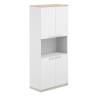 AG.220.WH.AR.AR.WH / Шкаф 5 ур. 800х400х1833 с нишей / корпус:белый, топ/дно:ак.равелло, фасады:ак.равелло