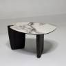 Стол кофейный DAG FENDI WHITE керамика на стекле/массив/ МДФ, облицованный дубовым шпоном ®DISAUR