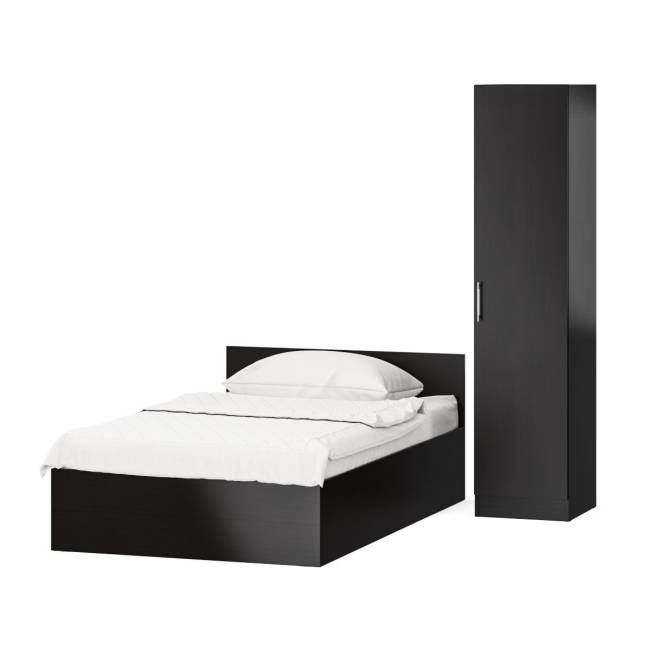 Односпальная кровать с ящиками 1200 с пеналом Стандарт цвет венге