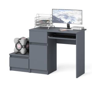 Стол компьютерный Мори МС-1 левый с тумбой цвет графит