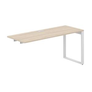 AG.183.AR.L.72.WH / Секция рабочей станции 1600х600х750 / профиль О-образный: 70х20 белый; лючок: серебро; столешница: акация равелло