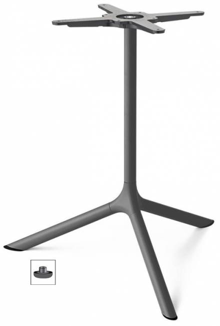 Стол ламинированный обеденный Tripe Maxi антрацит, кортен 830х830х740 мм