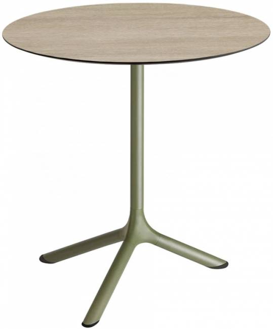 Стол ламинированный обеденный Tripe оливковый, состаренный дуб тортора Ø700х740 мм