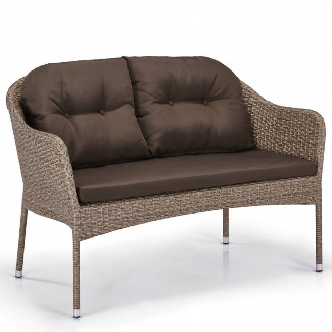 Плетеный диван S54B-W56 Light brown - распродажа