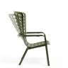 Лаунж-кресло пластиковое с подушкой Folio агава, зеленый 720х810-925х1130-1065 мм
